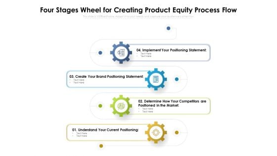 Four Stages Wheel For Creating Product Equity Process Flow Ppt PowerPoint Presentation File Inspiration PDF