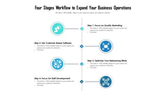 Four Stages Workflow To Expand Your Business Operations Ppt PowerPoint Presentation Gallery Vector PDF Four Stages Workflow To Expand Your Business Operations Ppt PowerPoint Presentation Gallery Vector PDF