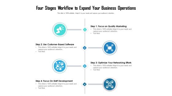 Four Stages Workflow To Expand Your Business Operations Ppt PowerPoint Presentation Gallery Vector PDF