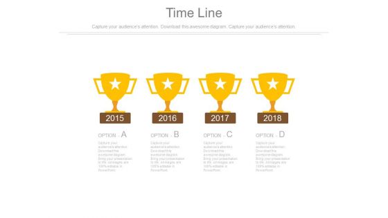 Four Star Trophies And Years For Success Powerpoint Slides
