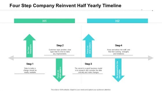 Four Step Company Reinvent Half Yearly Timeline Formats