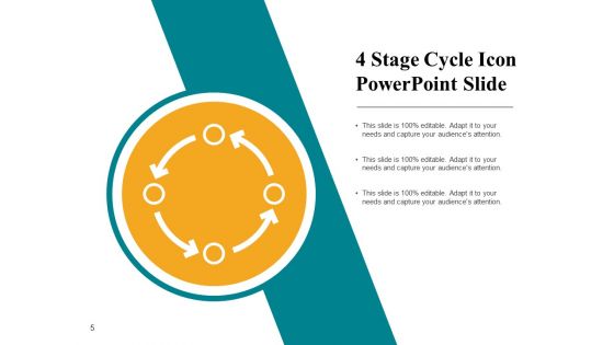 Four Step Cycle Process Arrows Squares Ppt PowerPoint Presentation Complete Deck