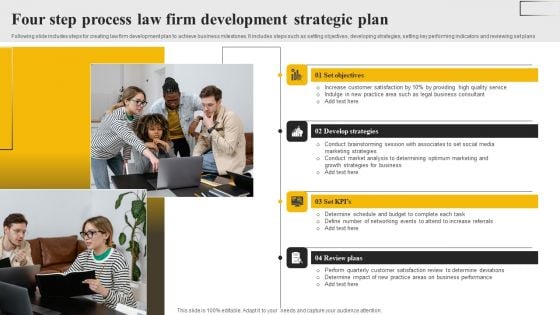 Four Step Process Law Firm Development Strategic Plan Mockup PDF