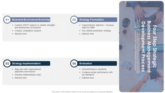 Four Step Strategic Business Management Development Process Background PDF Four Step Strategic Business Management Development Process Background PDF