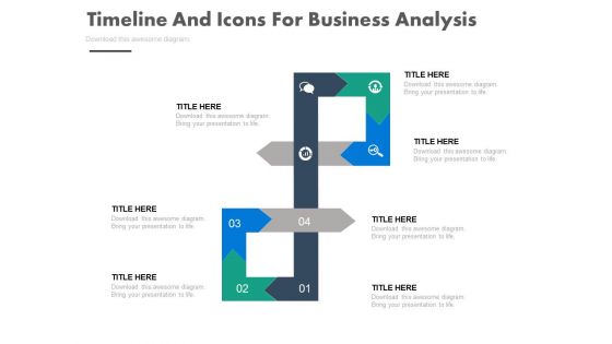 Four Steps And Icons For Business Analysis Powerpoint Template