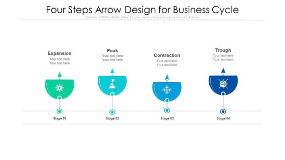 Four Steps Arrow Design For Business Cycle Ppt PowerPoint Presentation File Images PDF