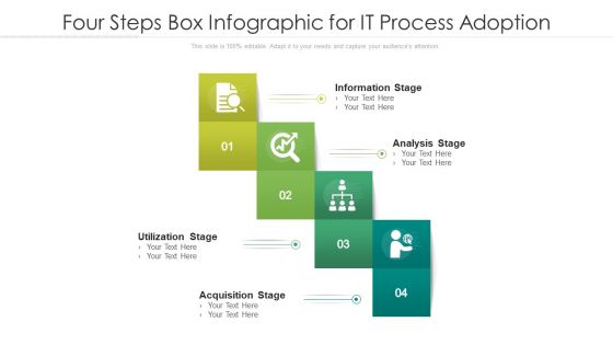 Four Steps Box Infographic For IT Process Adoption Ppt PowerPoint Presentation File Pictures PDF