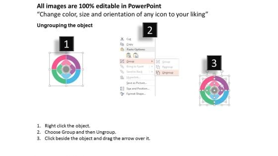 Four Steps Business Circle With Icons Powerpoint Template