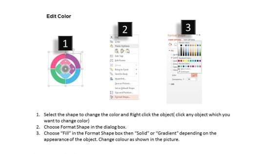 Four Steps Business Circle With Icons Powerpoint Template