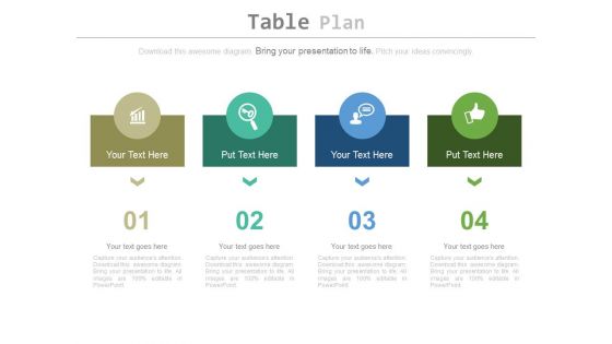 Four Steps Chart For Business Planning Powerpoint Slides