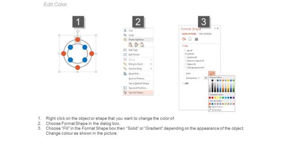 Four Steps Circle With Social Media Icons Powerpoint Slides