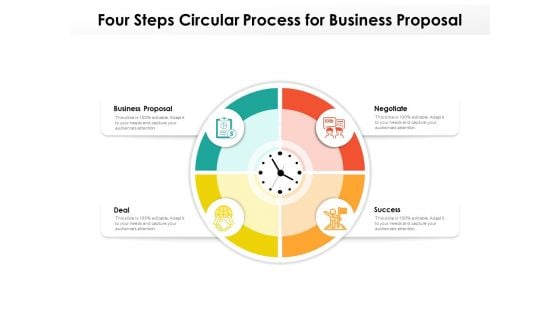 Four Steps Circular Process For Business Proposal Ppt PowerPoint Presentation File Background Images PDF