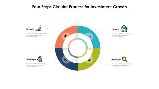 Four Steps Circular Process For Investment Growth Ppt PowerPoint Presentation Gallery Tips PDF