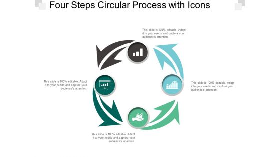 Four Steps Circular Process With Icons Ppt Powerpoint Presentation Model Clipart