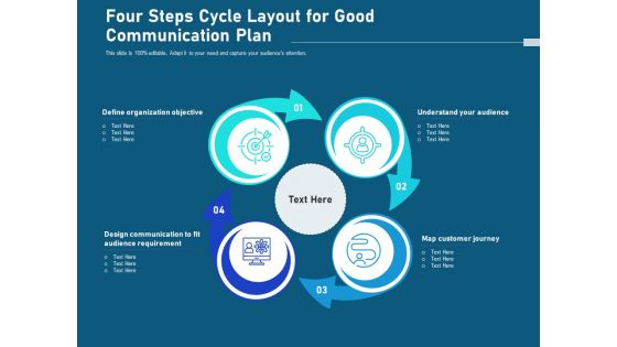 Four Steps Cycle Layout For Good Communication Plan Ppt PowerPoint Presentation Gallery Rules PDF