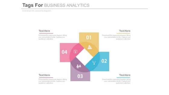 Four Steps Diagram For Marketing Agenda Powerpoint Template