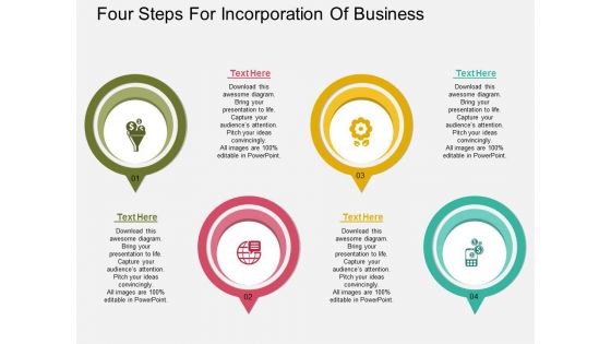 Four Steps For Incorporation Of Business Powerpoint Template