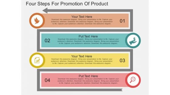 Four Steps For Promotion Of Product Powerpoint Template