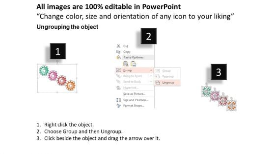 Four Steps Gears With Business Icons Powerpoint Templates