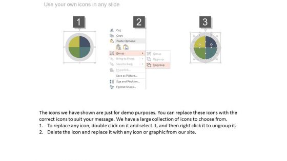 Four Steps In Circle Chart Powerpoint Template
