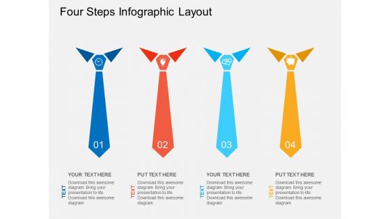 Four Steps Infographic Layout Powerpoint Template