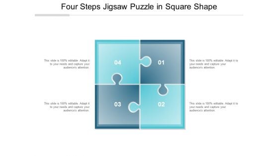 Four Steps Jigsaw Puzzle In Square Shape Ppt Powerpoint Presentation Show Visual Aids