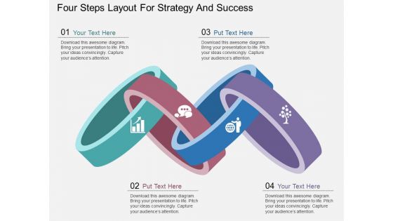 Four Steps Layout For Strategy And Success Powerpoint Template