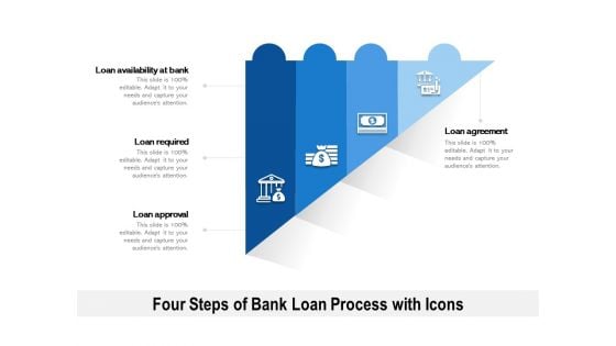 Four Steps Of Bank Loan Process With Icons Ppt PowerPoint Presentation File Background Image PDF