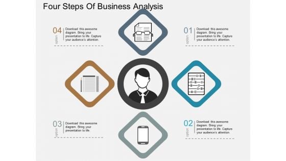 Four Steps Of Business Analysis Powerpoint Templates