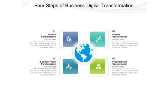 Four Steps Of Business Digital Transformation Ppt PowerPoint Presentation Pictures Example Introduction PDF