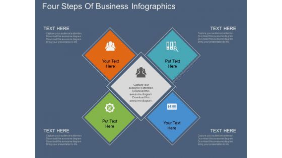 Four Steps Of Business Infographics Powerpoint Template