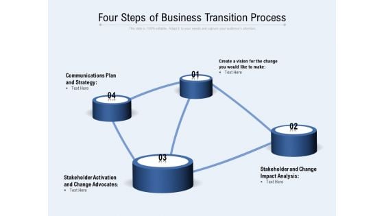 Four Steps Of Business Transition Process Ppt Icon Layout PDF