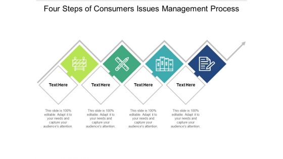 Four Steps Of Consumers Issues Management Process Ppt PowerPoint Presentation File Diagrams PDF