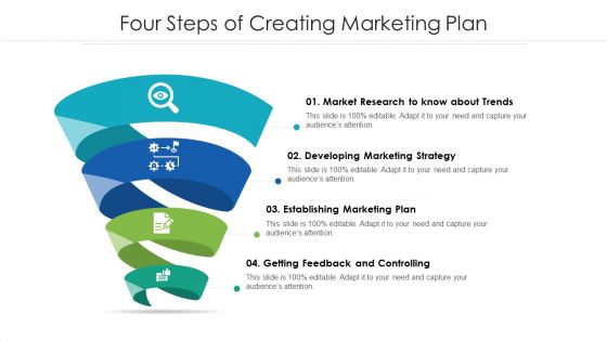 Four Steps Of Creating Marketing Plan Ppt PowerPoint Presentation Gallery Graphics Pictures PDF