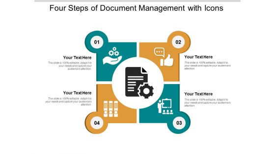 Four Steps Of Document Management With Icons Ppt PowerPoint Presentation Ideas