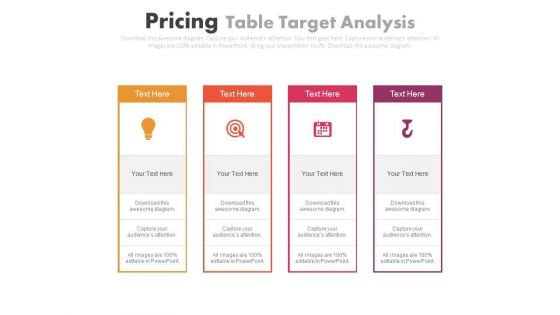 Four Steps Of Idea And Target Planning Powerpoint Slides