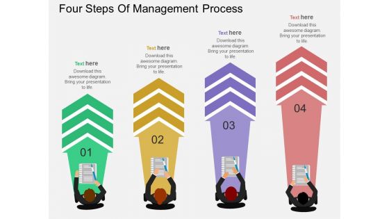 Four Steps Of Management Process Powerpoint Template