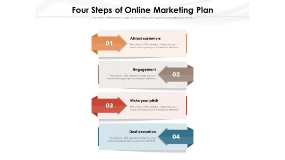 Four Steps Of Online Marketing Plan Ppt PowerPoint Presentation Show Icons PDF