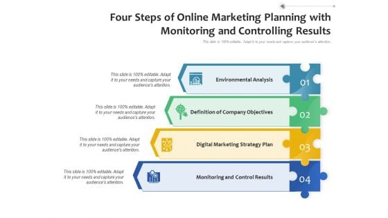 Four Steps Of Online Marketing Planning With Monitoring And Controlling Results Ppt PowerPoint Presentation Gallery Example PDF Four Steps Of Online Marketing Planning With Monitoring And Controlling Results Ppt PowerPoint Presentation Gallery Example PDF