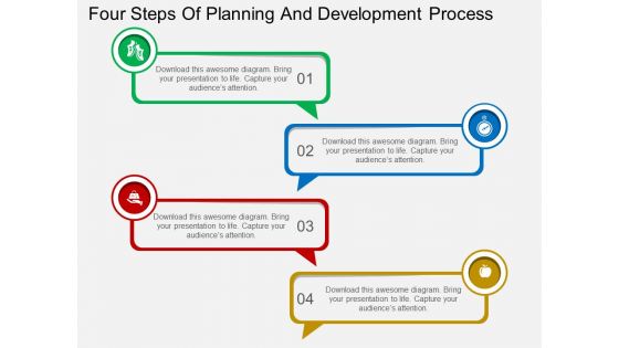 Four Steps Of Planning And Development Process Powerpoint Template