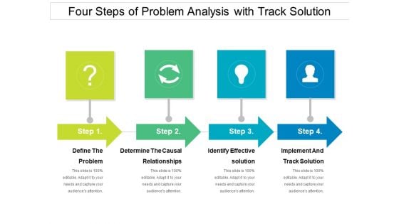 Four Steps Of Problem Analysis With Track Solution Ppt PowerPoint Presentation File Styles PDF