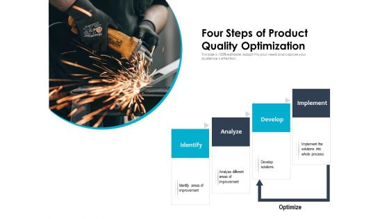 Four Steps Of Product Quality Optimization Ppt PowerPoint Presentation Inspiration Graphics Tutorials PDF
