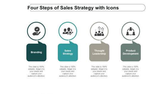 Four Steps Of Sales Strategy With Icons Ppt Powerpoint Presentation Themes