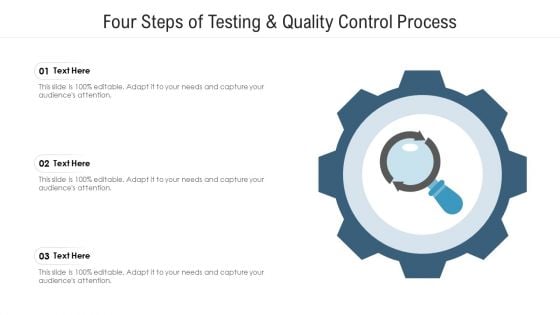 Four Steps Of Testing And Quality Control Process Ppt PowerPoint Presentation Icon Deck PDF