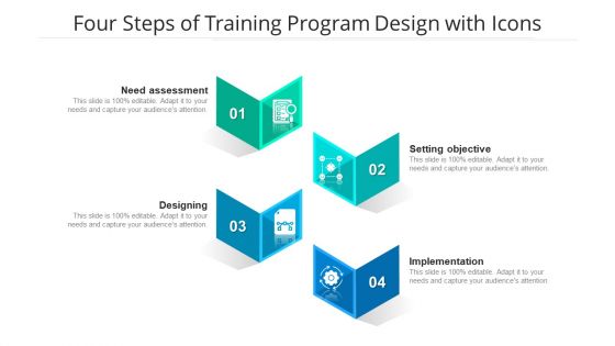 Four Steps Of Training Program Design With Icons Ppt PowerPoint Presentation Gallery Guide PDF