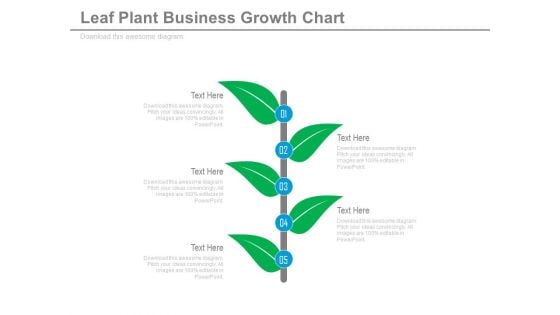 Four Steps Plant Business Growth Chart Powerpoint Template