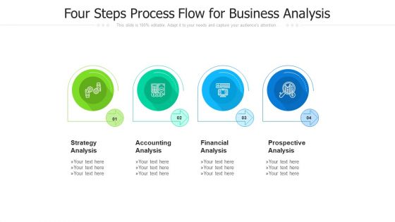 Four Steps Process Flow For Business Analysis Ppt PowerPoint Presentation Gallery Example PDF