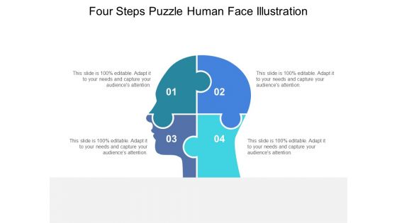 Four Steps Puzzle Human Face Illustration Ppt PowerPoint Presentation Gallery PDF