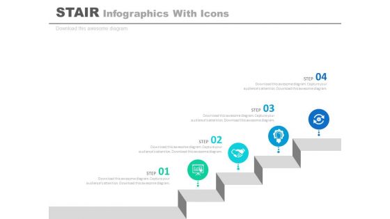 Four Steps Stair Infographics Design Powerpoint Template