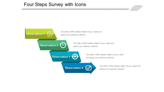 Four Steps Survey With Icons Ppt PowerPoint Presentation Styles Deck PDF